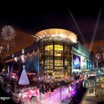 Siam Paragon at night bangkok with skytrain This is Bangkok